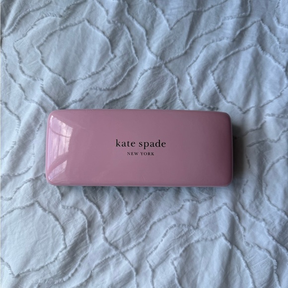 kate spade Accessories - Kate Spade Blush Pink and Dark Green Eyeglass Case with Wipe